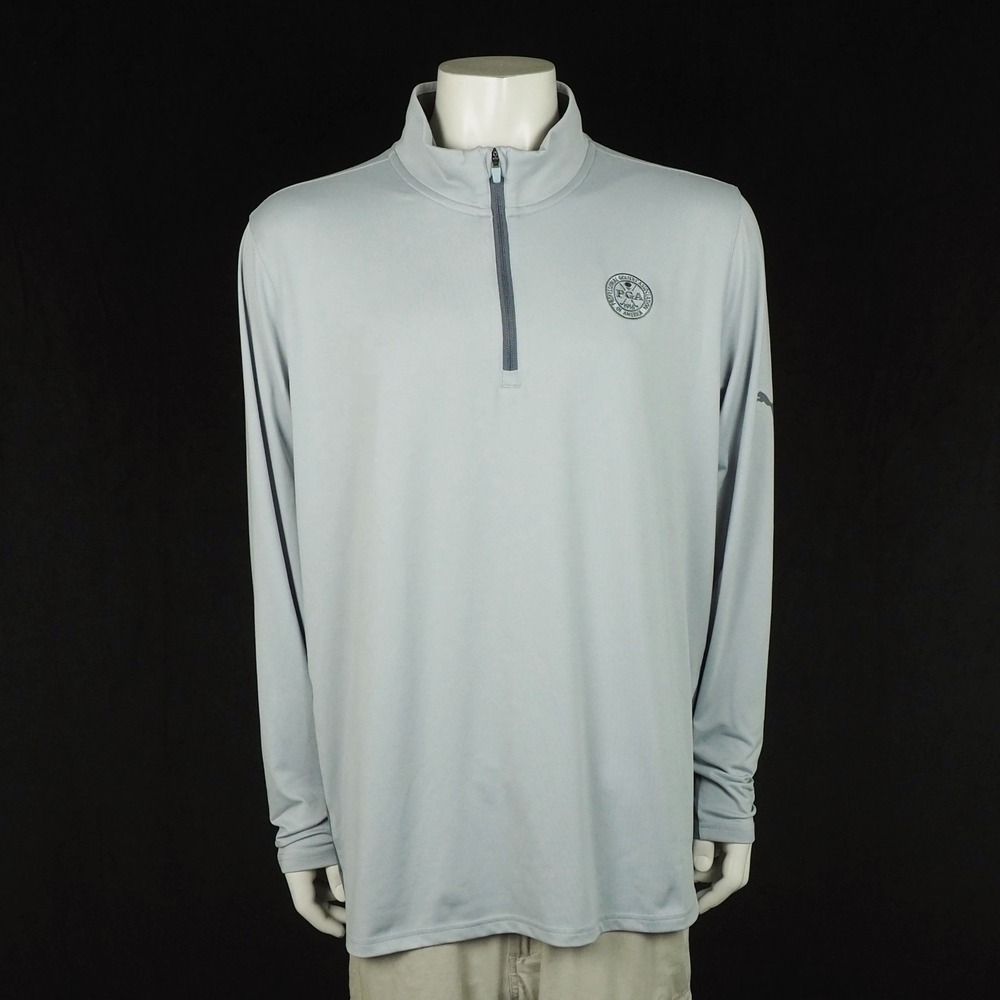 New Puma Golf Gamer 1/4-Zip Pullover Shirt Mens 2XL XXL Gray PGA Mock Casual